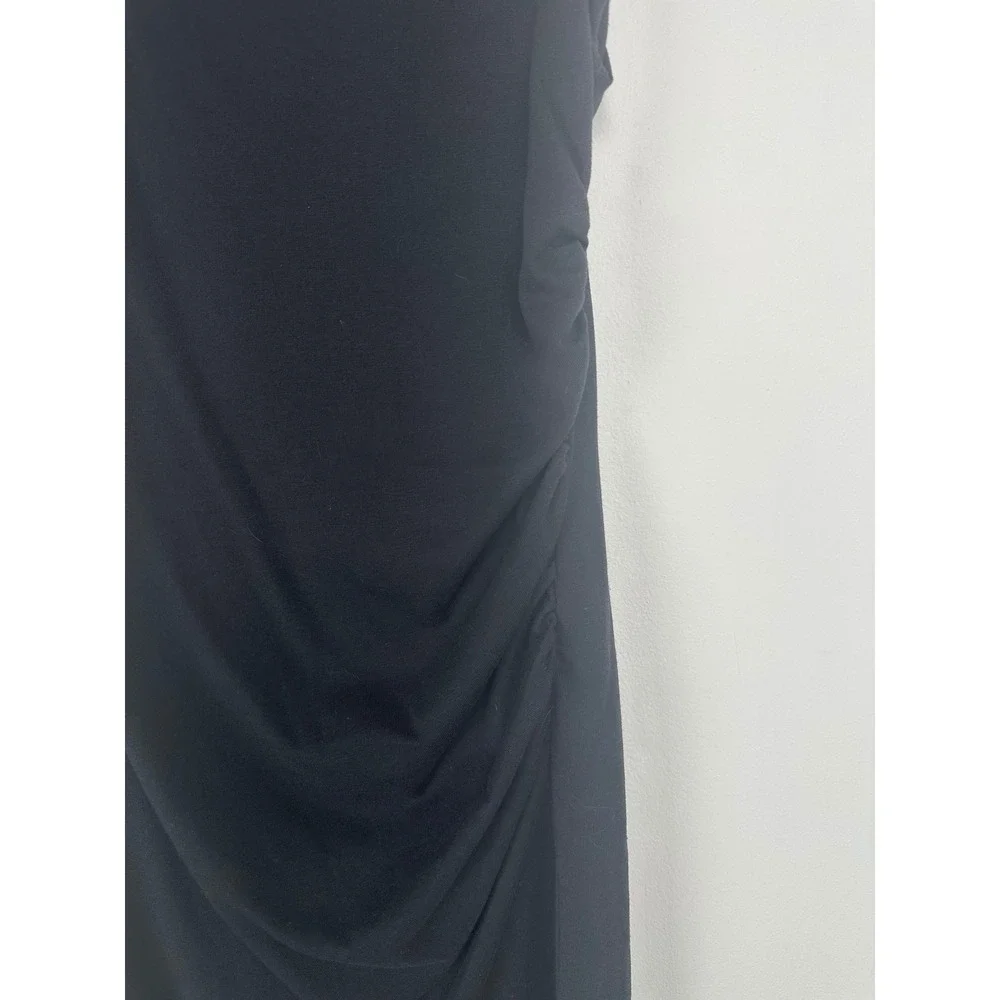 Leith Black Ruched‎ Side Sleeveless Bodycon Tulip Hem Dress Small LBD Going Out